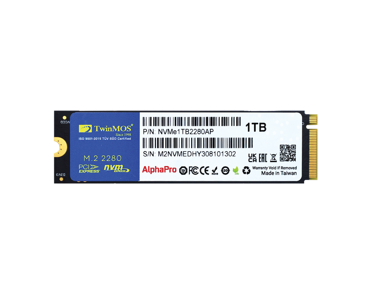 Twinmos 1 TB NVMe SSD 3600/3250 (NVMe1TB2280AP)