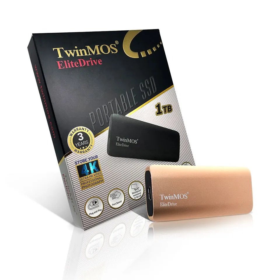 Twinmos 1 TB USB 3.2 Type-C Taşınabilir SSD Gold (PSSDGGBMED32-G)