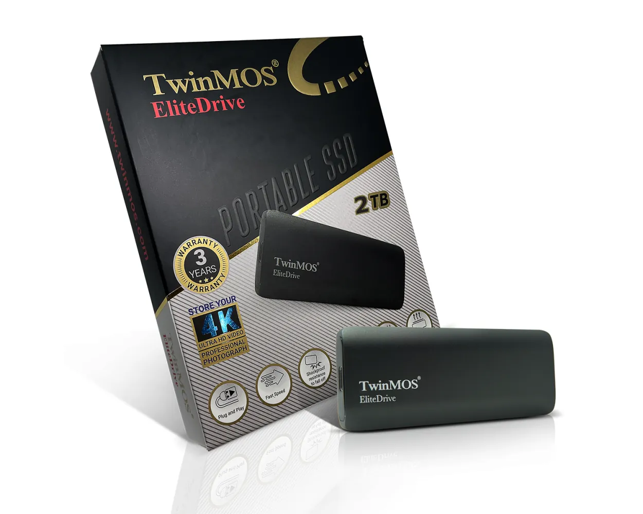 Twinmos 2 TB USB 3.2 Type-C Taşınabilir SSD Dark Grey