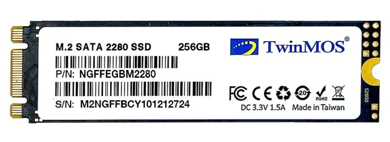 Twinmos 256 GB M.2 SATA SSD 580/550 (NGFF EGBM2280)