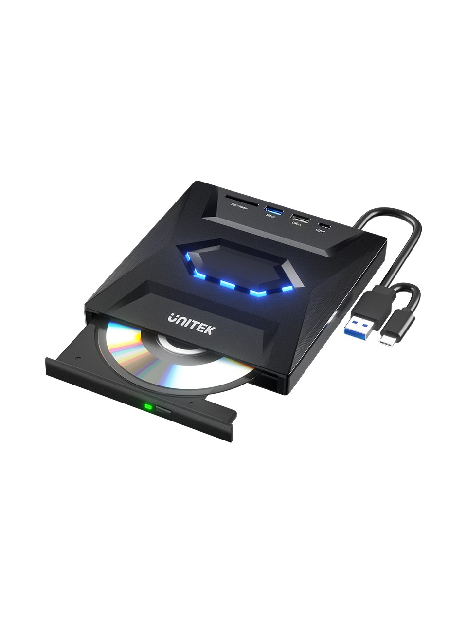 Unitek Harici DVD-RW USB Type-C/A 5in1 Dock (T1037A)