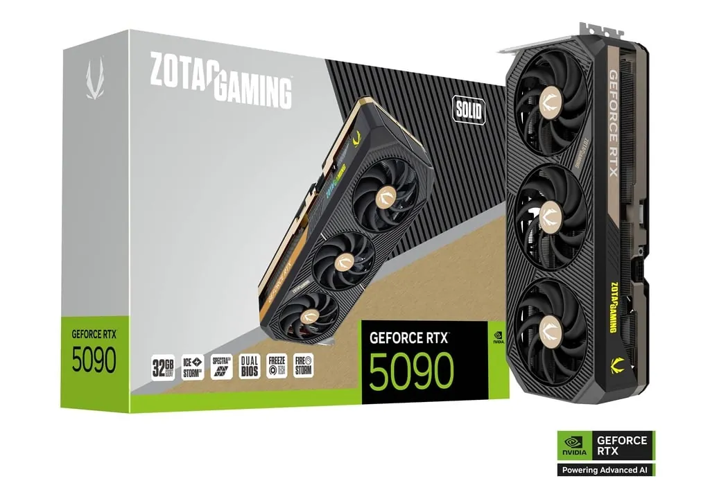 Zotac RTX 5090 32GB GDDR7 512Bit 3xDP/HDMI (GeForce RTX 5090 Gaming Solid OC)