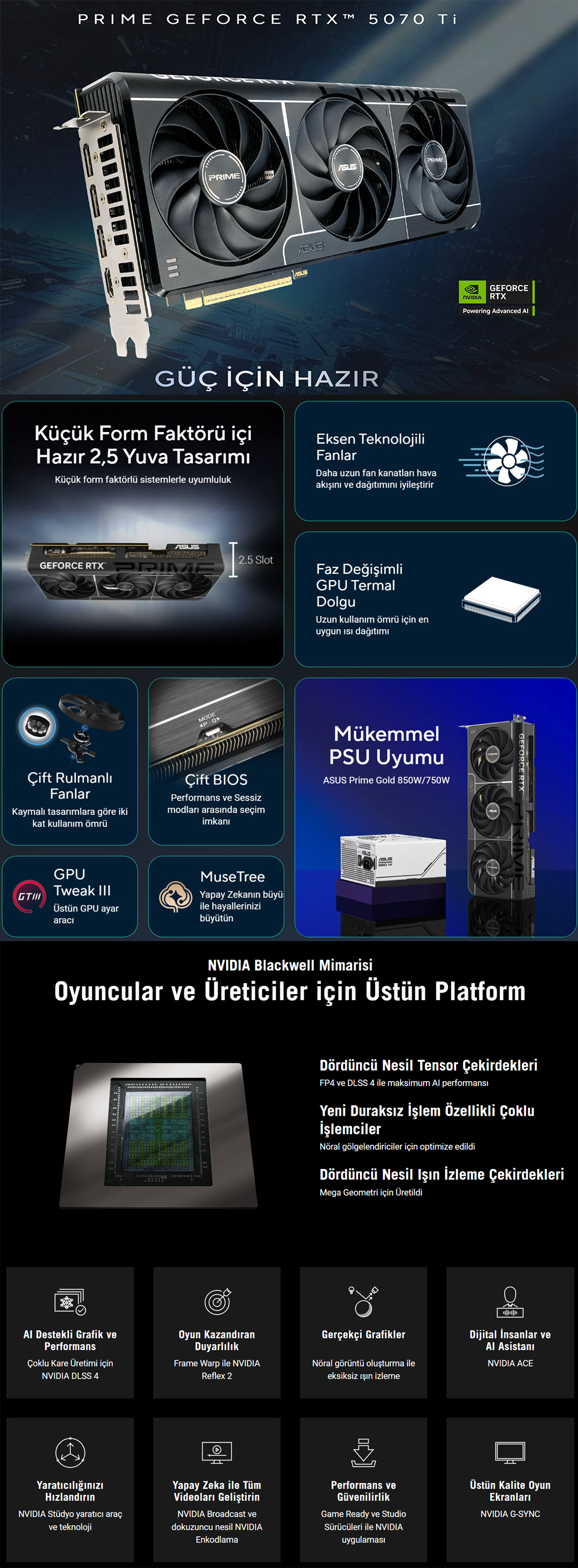 ASUS PRIME GeForce RTX™ 5070 Ti 16GB GDDR7 OC Edition ASUS PRIME GeForce RTX™ 5070 Ti 16GB GDDR7 OC Edition